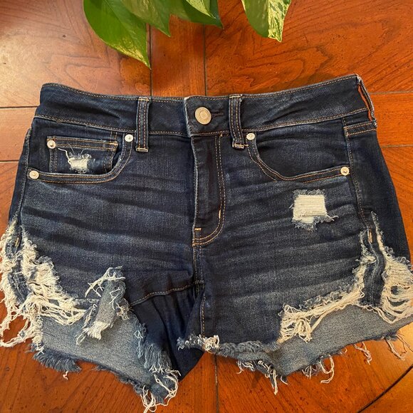 American Eagle Next Level Stretch Distressed Jean Shorts - Picture 1 of 4